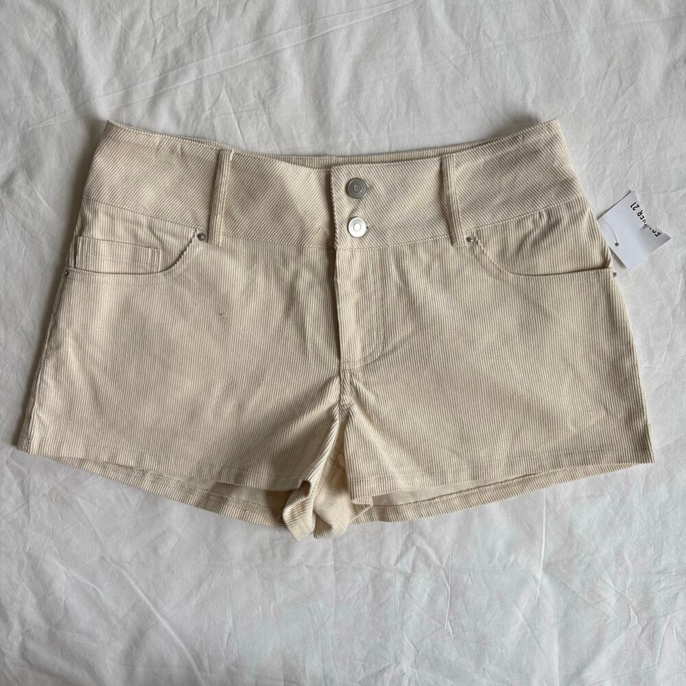 y2k forever 21 corduroy cream low rise shorts NWT size medium